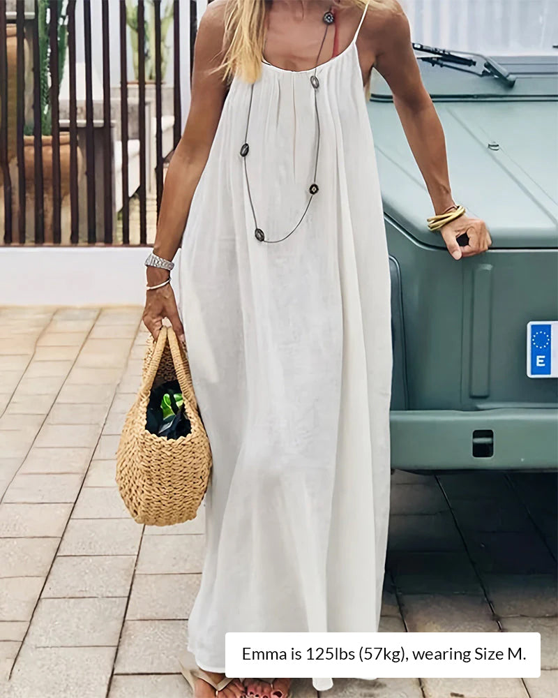 Willluxe® CozyWear – Solid Color Backless Cami Dress