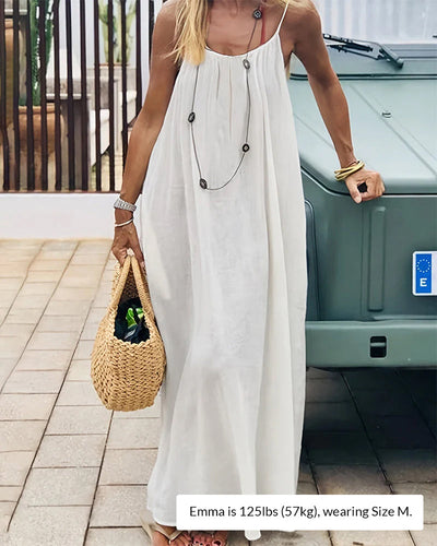 Willluxe® CozyWear – Solid Color Backless Cami Dress
