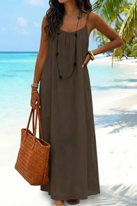 Willluxe® CozyWear – Solid Color Backless Cami Dress