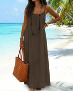Willluxe® CozyWear – Solid Color Backless Cami Dress