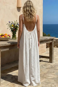 Willluxe® CozyWear – Solid Color Backless Cami Dress
