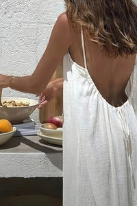 Willluxe® CozyWear – Solid Color Backless Cami Dress