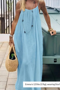 Willluxe® CozyWear – Solid Color Backless Cami Dress