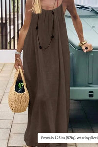 Willluxe® CozyWear – Solid Color Backless Cami Dress