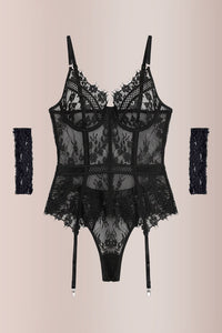 Willluxe® Lingerie Lace Corset Garter Lingerie Sets