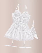 Lace Underwire Suspender Sheer Dresses