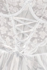 Lace Underwire Suspender Sheer Dresses