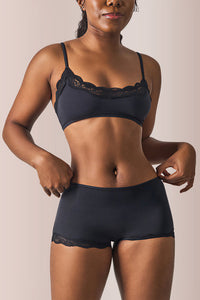 Willluxe® Women's Lace Trim Wirefree Lightweight Underwear Set