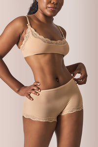 Willluxe® Women's Lace Trim Wirefree Lightweight Underwear Set
