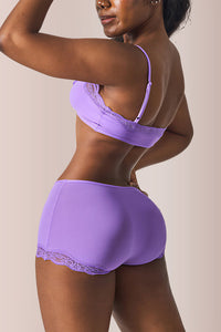 Willluxe® Women's Lace Trim Wirefree Lightweight Underwear Set