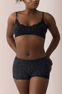 Willluxe® Women's Lace Trim Wirefree Lightweight Underwear Set