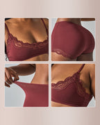Willluxe® Women's Lace Trim Wirefree Lightweight Underwear Set