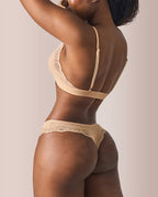 Willluxe® Lace Trim Wirefree Lightweight Underwear Set