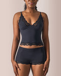 Willluxe® Women's Lace Trim Wirefree Lightweight Underwear Set