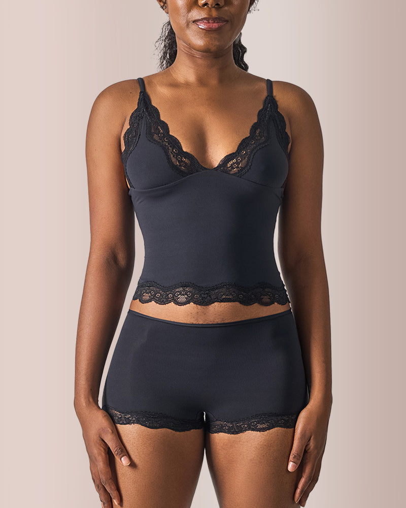Willluxe® Women's Lace Trim Wirefree Lightweight Underwear Set