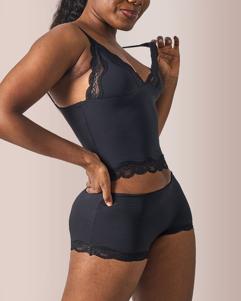 Willluxe® Women's Lace Trim Wirefree Lightweight Underwear Set