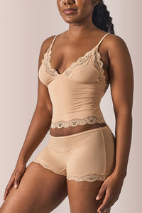 Willluxe® Women's Lace Trim Wirefree Lightweight Underwear Set