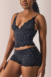 Willluxe® Women's Lace Trim Wirefree Lightweight Underwear Set