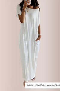 Willluxe® Solid Batwing Sleeve Lounge Dress