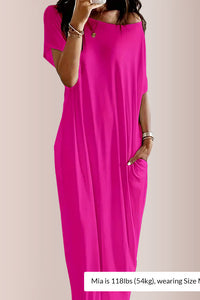 Willluxe® Solid Batwing Sleeve Lounge Dress