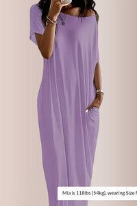 Willluxe® Solid Batwing Sleeve Lounge Dress