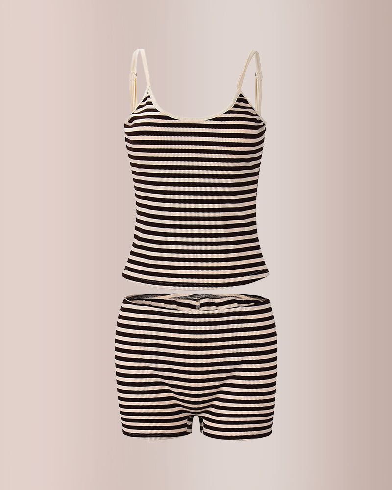 Willluxe® Striped Cami & Shorts Lounge Set