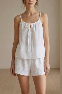 Willluxe® Lightweight Crinkle Cotton Cami & Shorts Loungewear Set