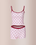 Willluxe® Women's Cherry Print Contrast Binding Pyjama Set