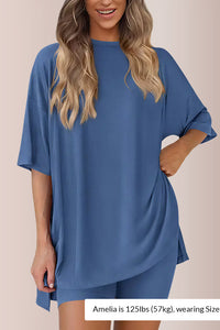 Willluxe® Oversized Tee & Biker Shorts Lounge Set