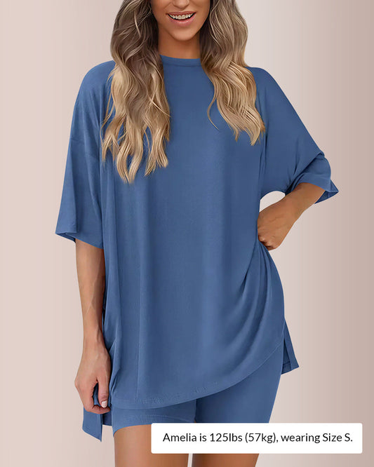 WILLLUXE® Oversized Tee & Biker Shorts Lounge Set