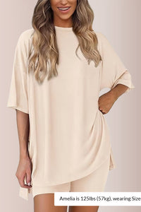 Willluxe® Oversized Tee & Biker Shorts Lounge Set