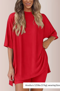 Willluxe® Oversized Tee & Biker Shorts Lounge Set