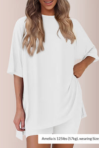 Willluxe® Oversized Tee & Biker Shorts Lounge Set