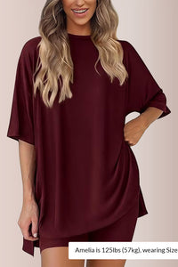Willluxe® Oversized Tee & Biker Shorts Lounge Set