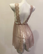 Willluxe® Deep V Lace Babydoll Chemise Set