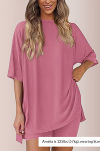 Willluxe® Oversized Tee & Biker Shorts Lounge Set