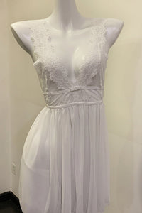 Willluxe® Deep V Lace Babydoll Chemise Set