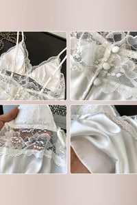 Willluxe® Lace Trim Satin Cami & Shorts Pajama Set