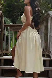 Willluxe® Tropical Breeze Open Back Slit Dress