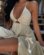Willluxe® Tropical Breeze Open Back Slit Dress