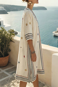 Willluxe® Fairy Collar Printed Beach Dress