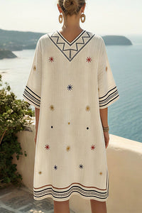 Willluxe® Fairy Collar Printed Beach Dress