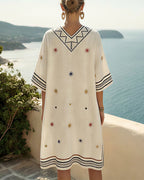 Willluxe® Fairy Collar Printed Beach Dress