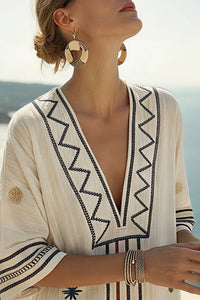 Willluxe® Fairy Collar Printed Beach Dress