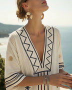 Willluxe® Fairy Collar Printed Beach Dress