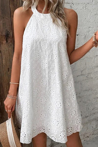 Willluxe® Openwork Halter Neck A-Line Dress