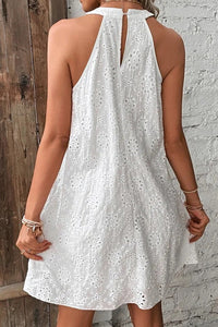 Willluxe® Openwork Halter Neck A-Line Dress