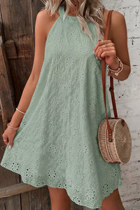 Willluxe® Openwork Halter Neck A-Line Dress