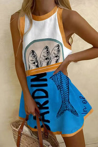 Willluxe® Summer Printed Sleeveless Beach Dress