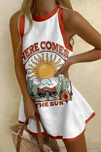 Willluxe® Summer Printed Sleeveless Beach Dress